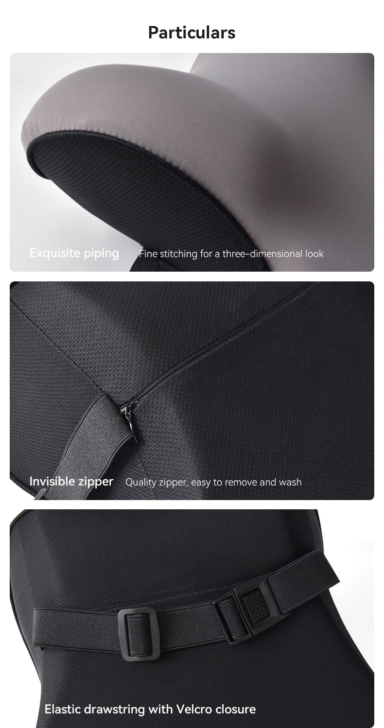 Comfortable Polyester Cotton Car Neck Pillow - Memory Foam Car Headrest Pillow - Delicate Leather