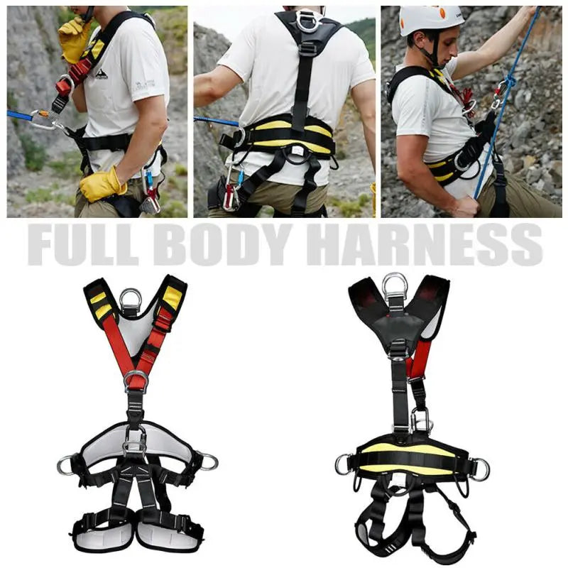Advanced Full-Body Climbing Harness - Premium Safety Belt for Mountaineering, Downhill, Aerial Work, and Outdoor Rappelling - Durable Protection Equipment for Expansion Activities