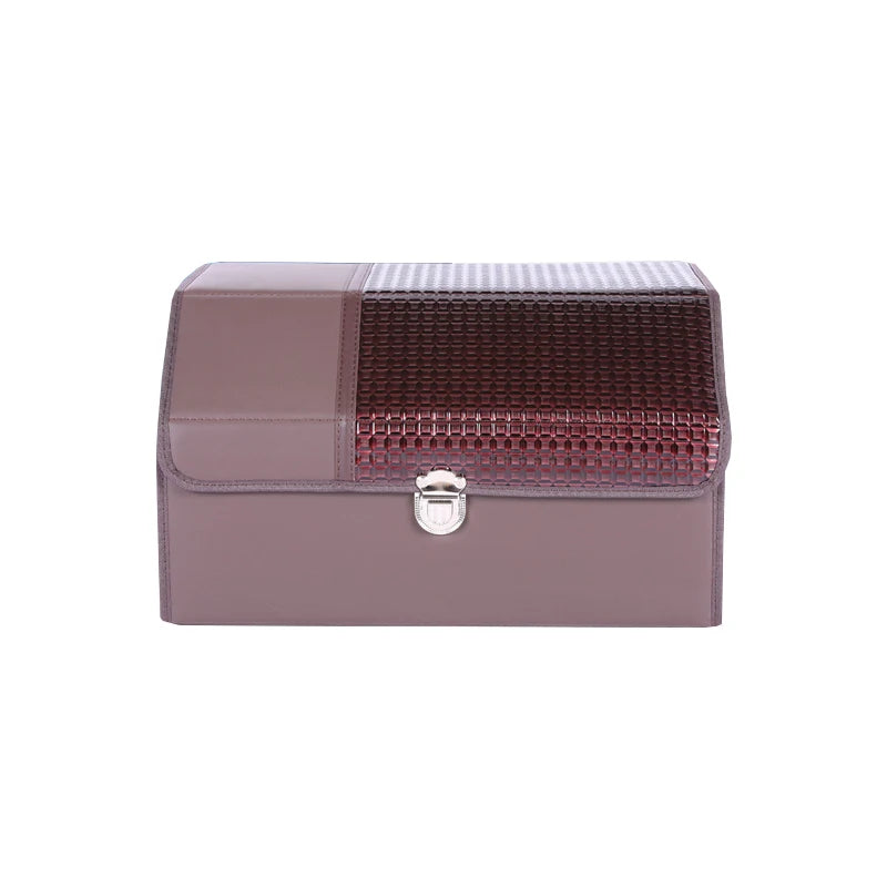 Durable and Premium Foldable Waterproof Cargo Storage Box for Car, Designed for Organized Trunk Space - Ideal Car Accessory for Women - Delicate Leather