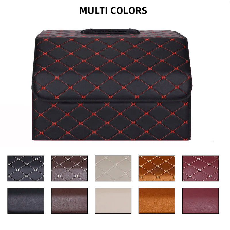 Foldable and Detachable High-Quality Car Trunk Organizer - Delicate Leather
