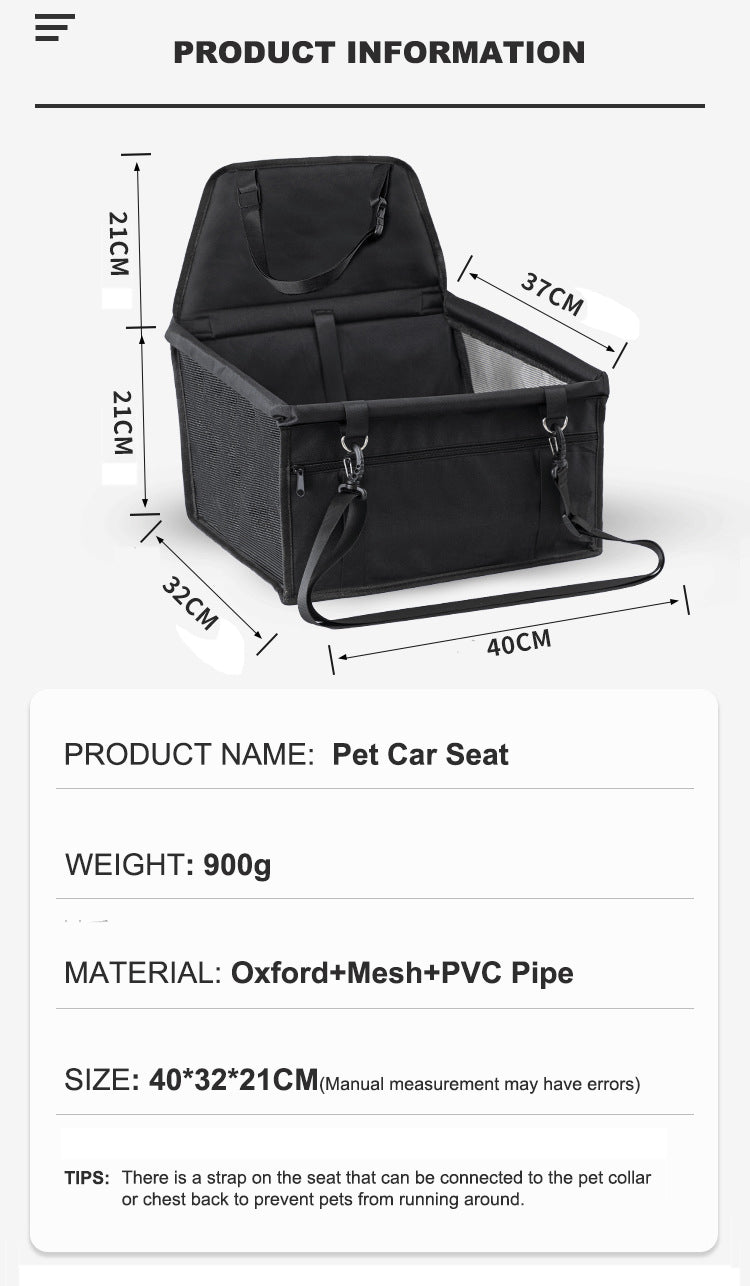 Dog Car Booster Seat - Safe Travel Artifact, Portable Pet Car Seat Cover for Dogs and Cats - Delicate Leather