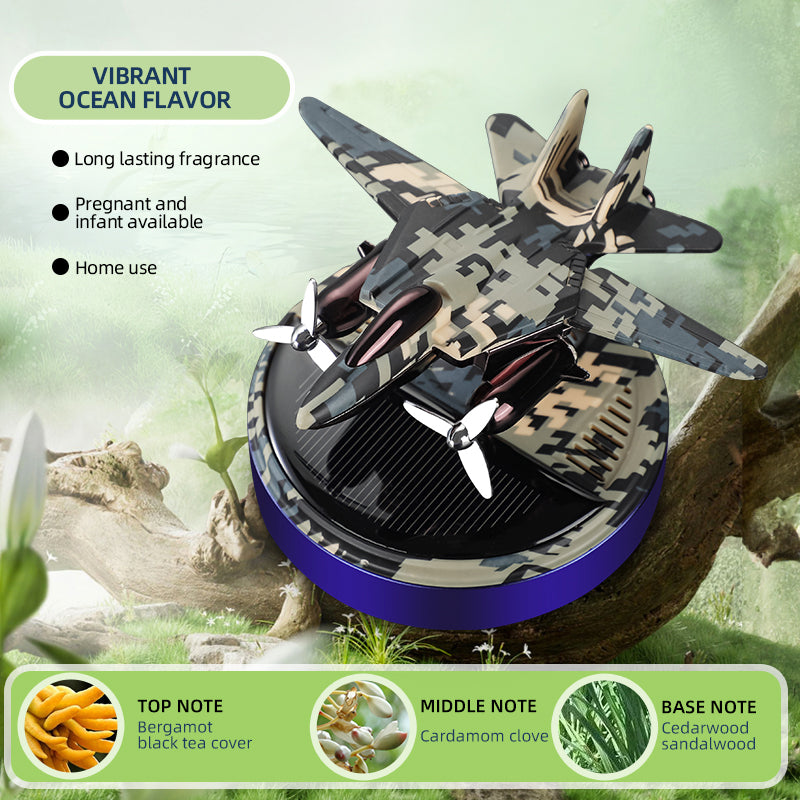 Car Accessories 2024: Solar Air Freshener - Air Freshener Plane Helicopter Aromatherapy - Delicate Leather
