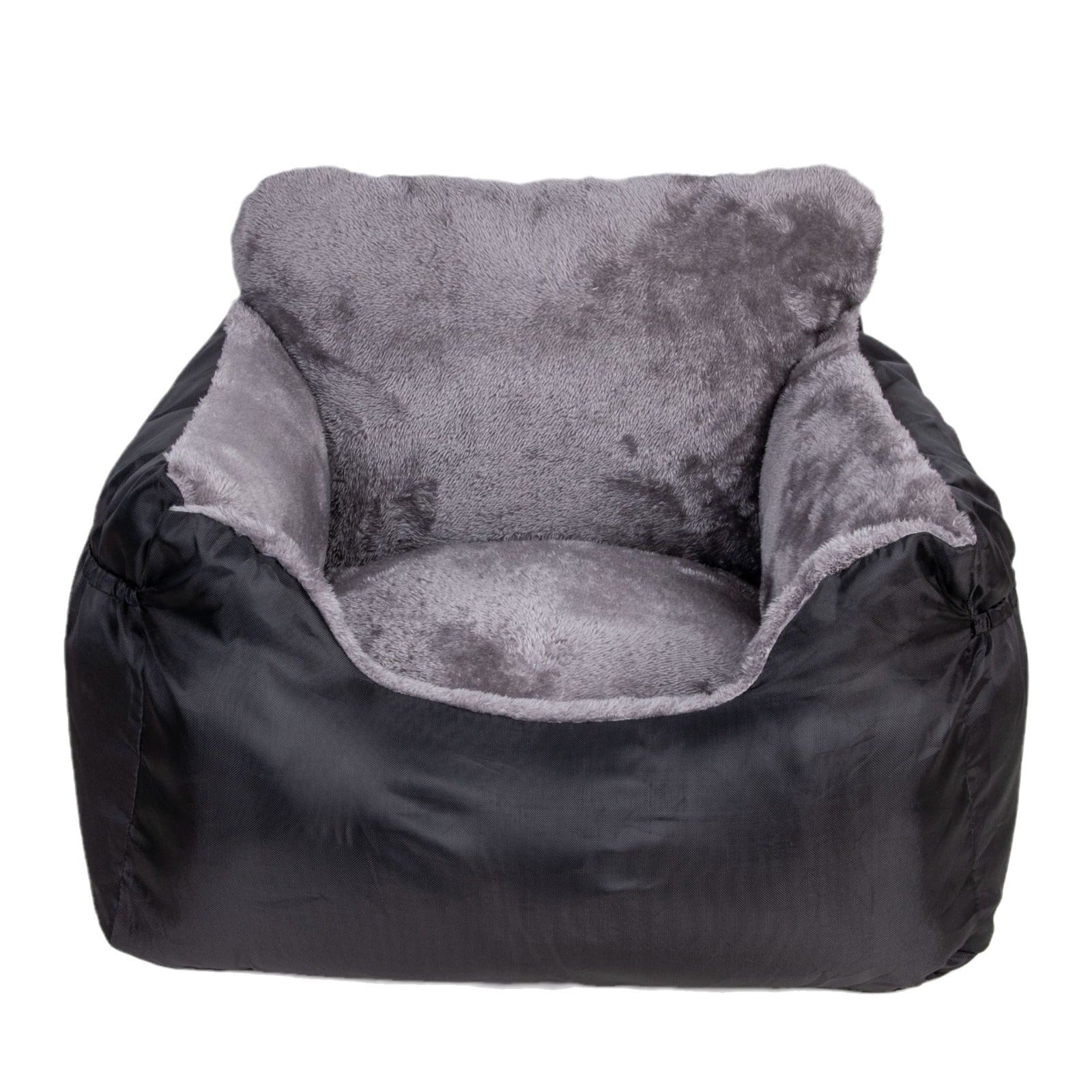 Dog Car Seat Detachable and Washable Dog Booster Seats with Side Pockets and Clip-On Leash Portable Dog Car Travel Carrier Bed - Delicate Leather