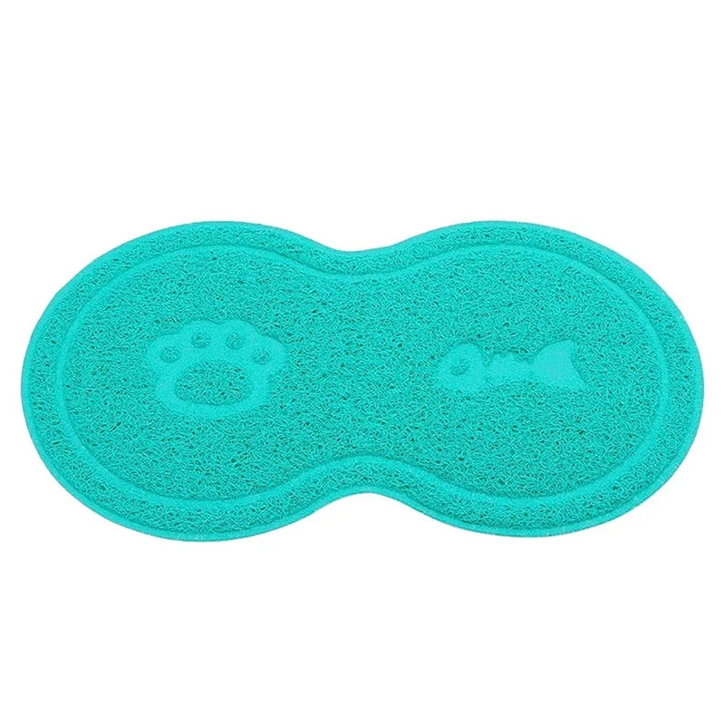 Pet Feeding Mat Dog Cat Eating Drinking Bowl Pad Waterproof Pet Litter Mat Puppy Water Food Dish Tray PVC Feed Placemat for Pet - Delicate Leather
