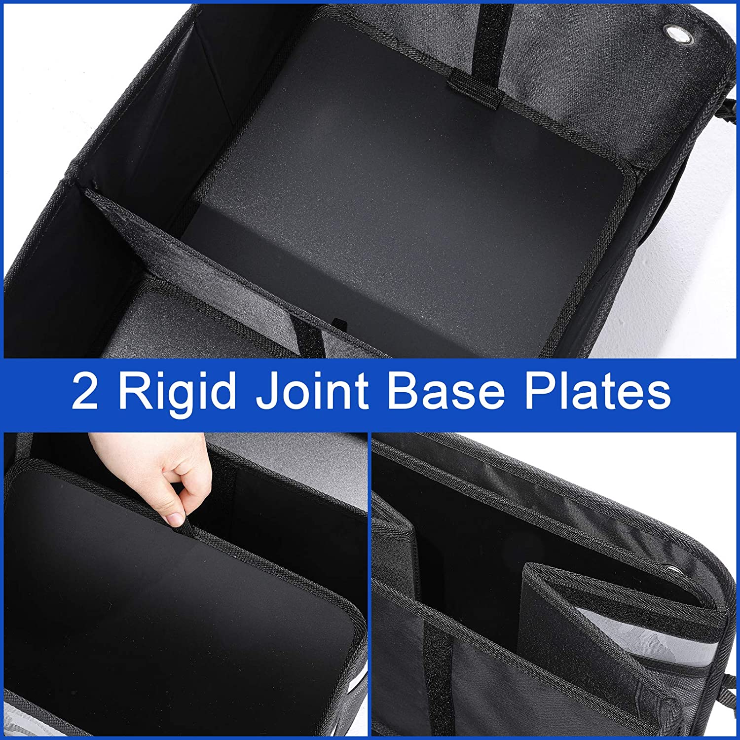 Detachable Car Trunk Organizer - 3 Compartment & Collapsible Design - Delicate Leather