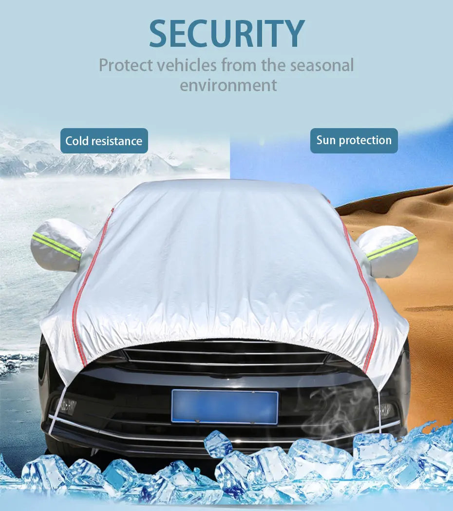 Universal Half Car Cover Waterproof Outdoor Oxford Car Cover Sun Rain UV Protection Dustproof Snowproof for SUV Sedan
