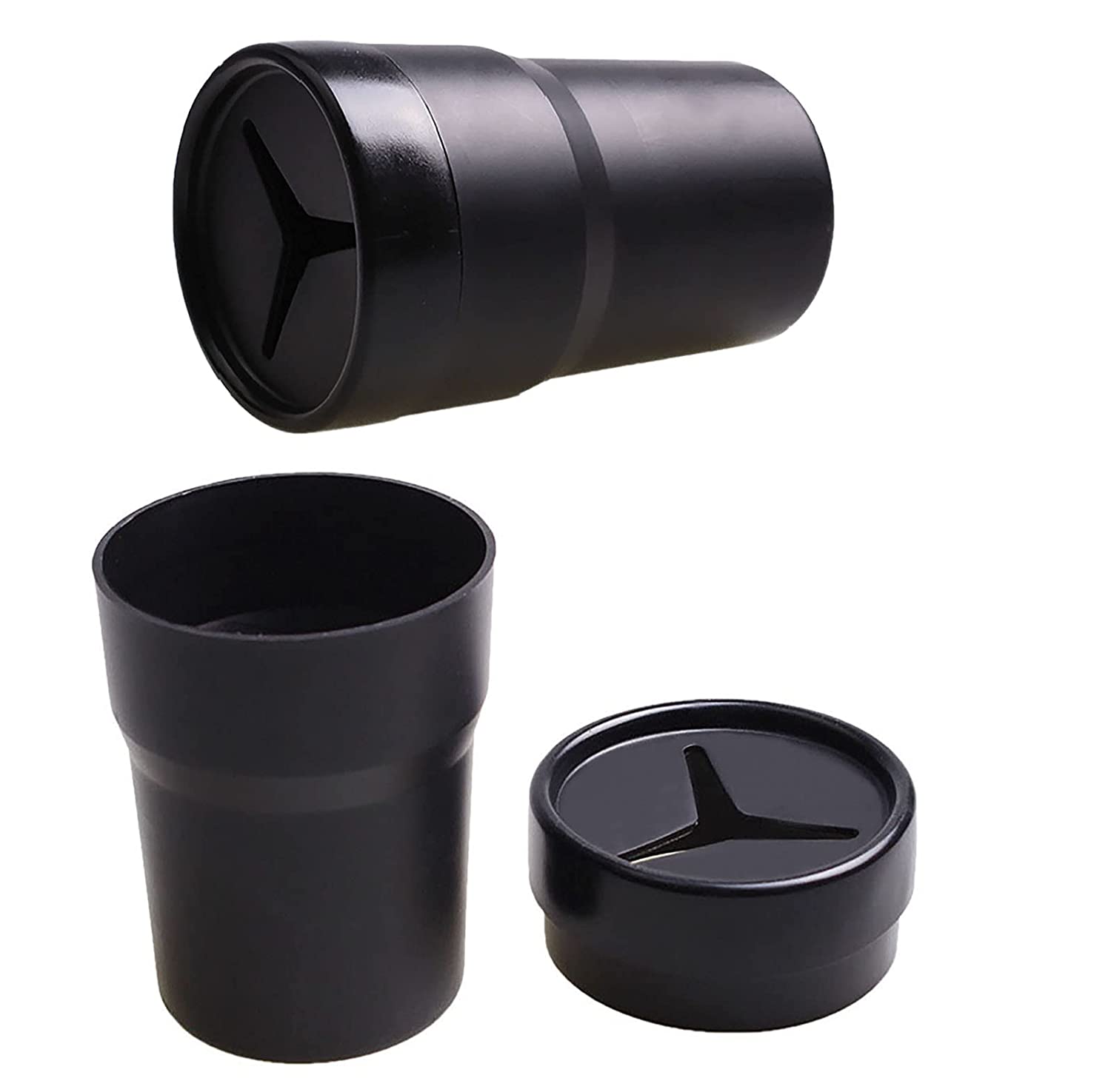 Car Trash Can with Lid Mini Auto Garbage Can - 2 Pack - Delicate Leather
