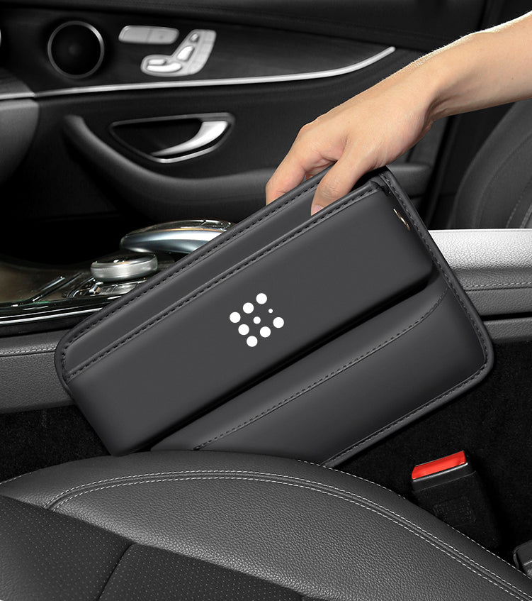 Delicate Leather Car Seat Gap Filler Organizer, Custom Fir For Your Cars, PU Leather Car Organizer Bag - Back Seat Organizer & Side Gap Filler with Storage Box - Delicate Leather