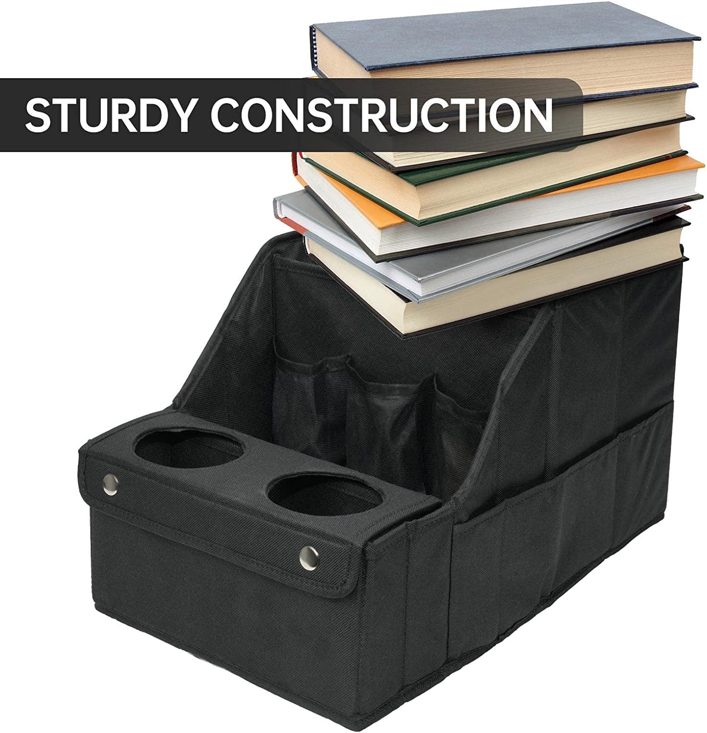 Backseat Car Seat Organizer with 11 Compartments, 2 Cup Holders, and 2 Oversized Side Pockets for Travel and Storage