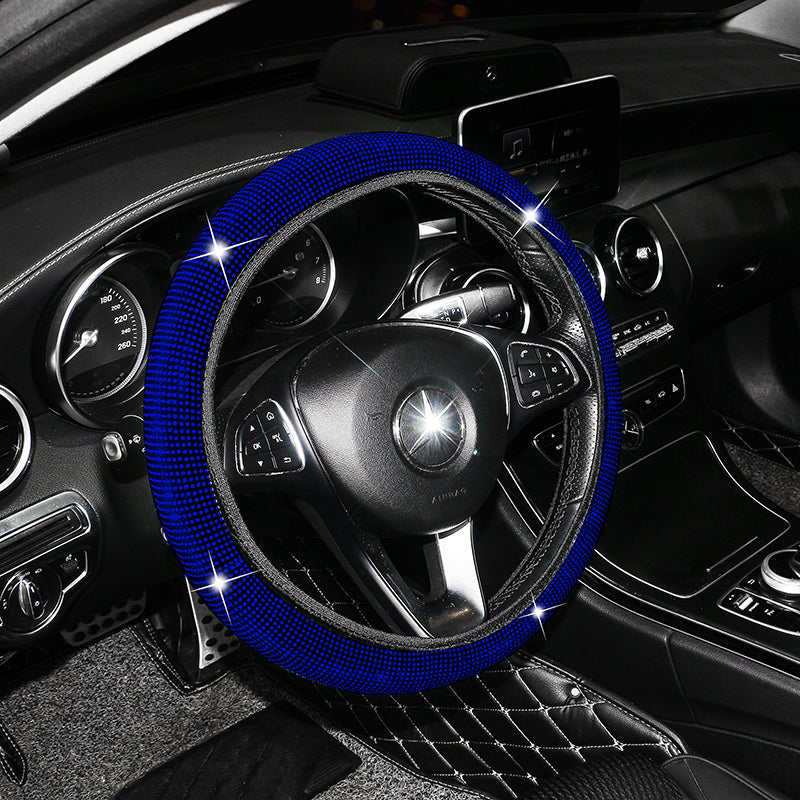 Hot Selling Luxury Colorful Bling Crystal Velvet Car Steering Wheel Cover - Universal Fit