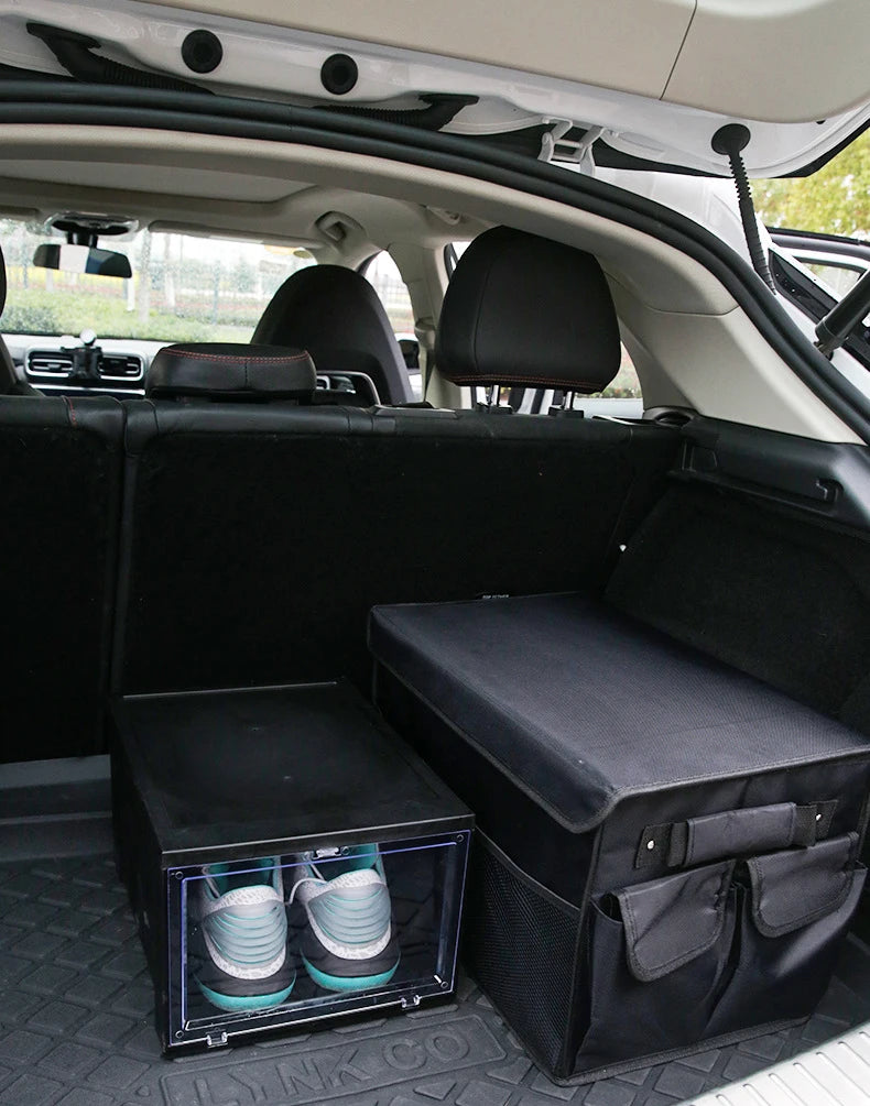 Tailored Car Trunk Organizer: Personalized Storage Solution for Car Rear Seat Storage - Delicate Leather