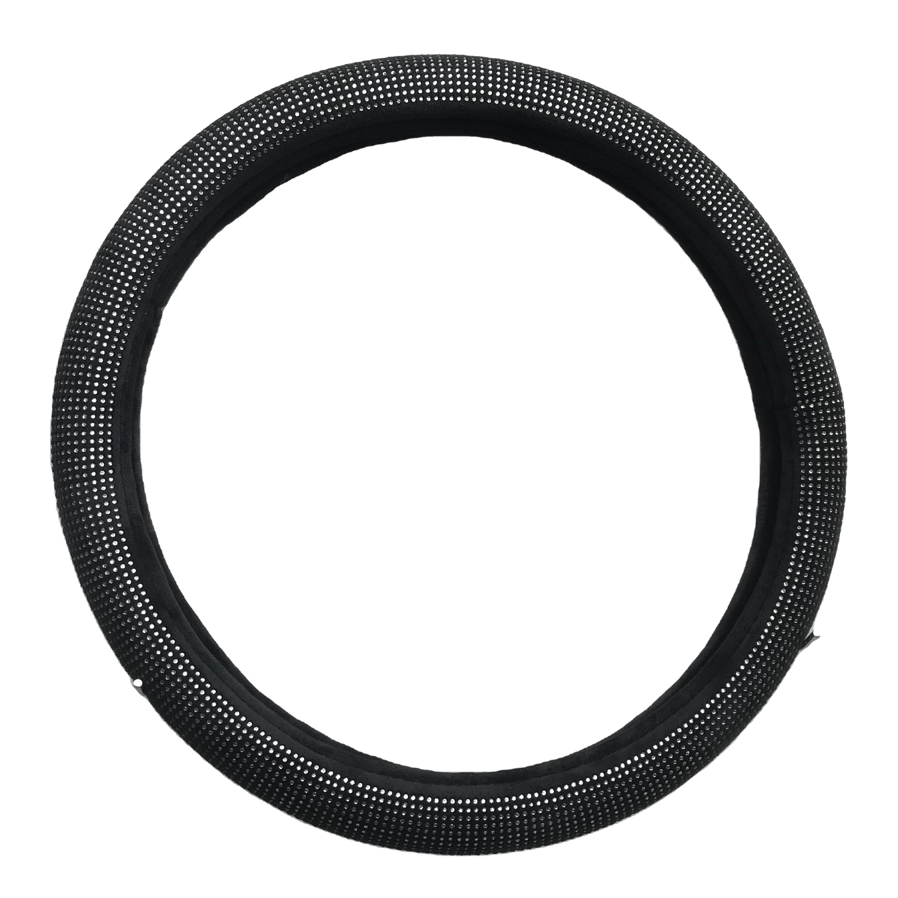 Bling Bling Crystal Warm Plush With Diamond Car Steering Wheel Cover for Girls - Delicate Leather