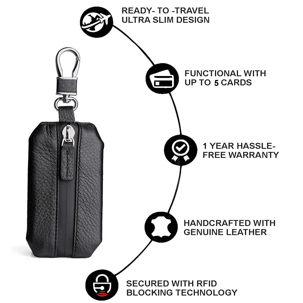 Small Size Real Leather Car Key Case Bag - Key Wallet Bag Key Protector - Delicate Leather