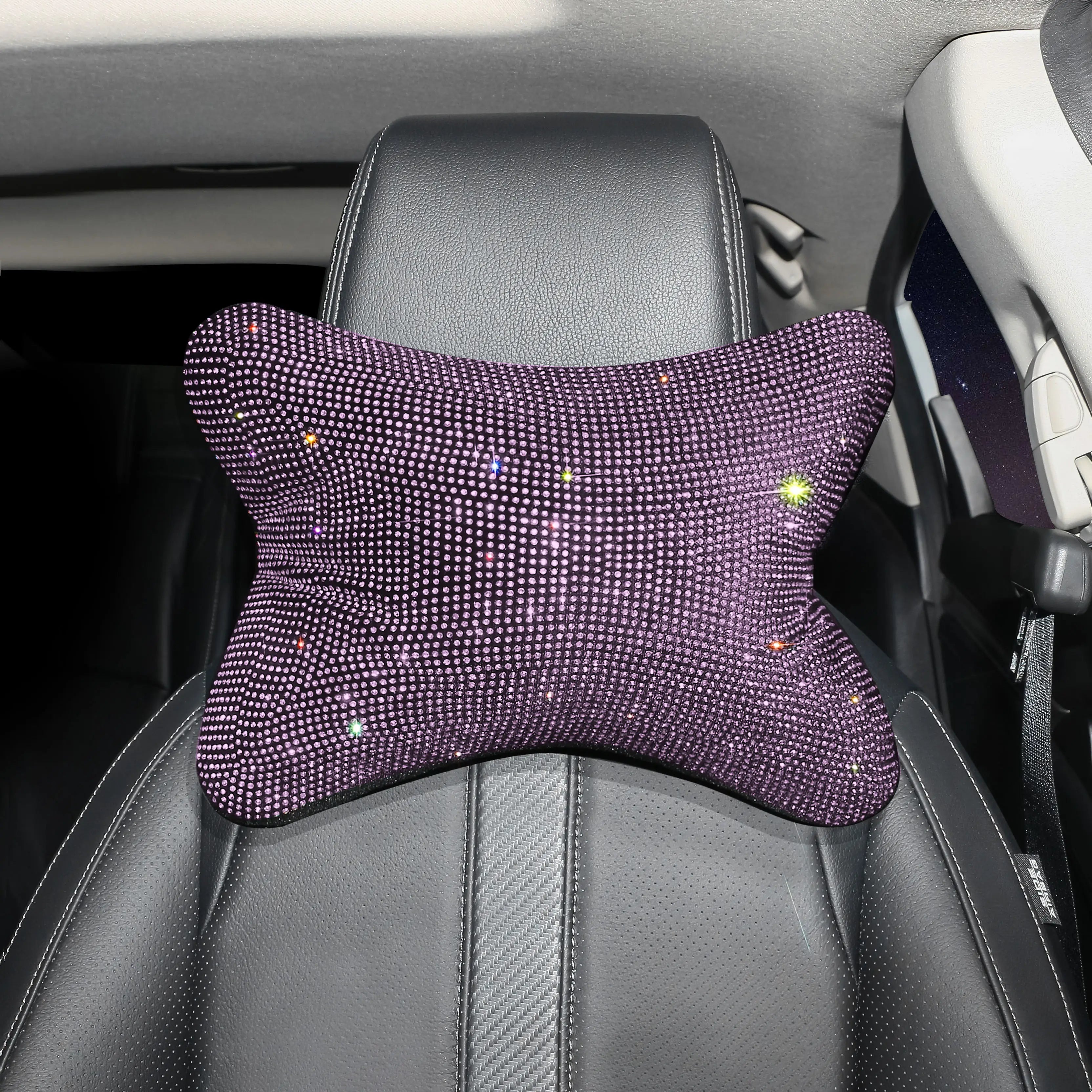Elevate Your Driving Experience with the Universal Bling Comfortable Fashion Car Seat Head Neck Pillow - Delicate Leather