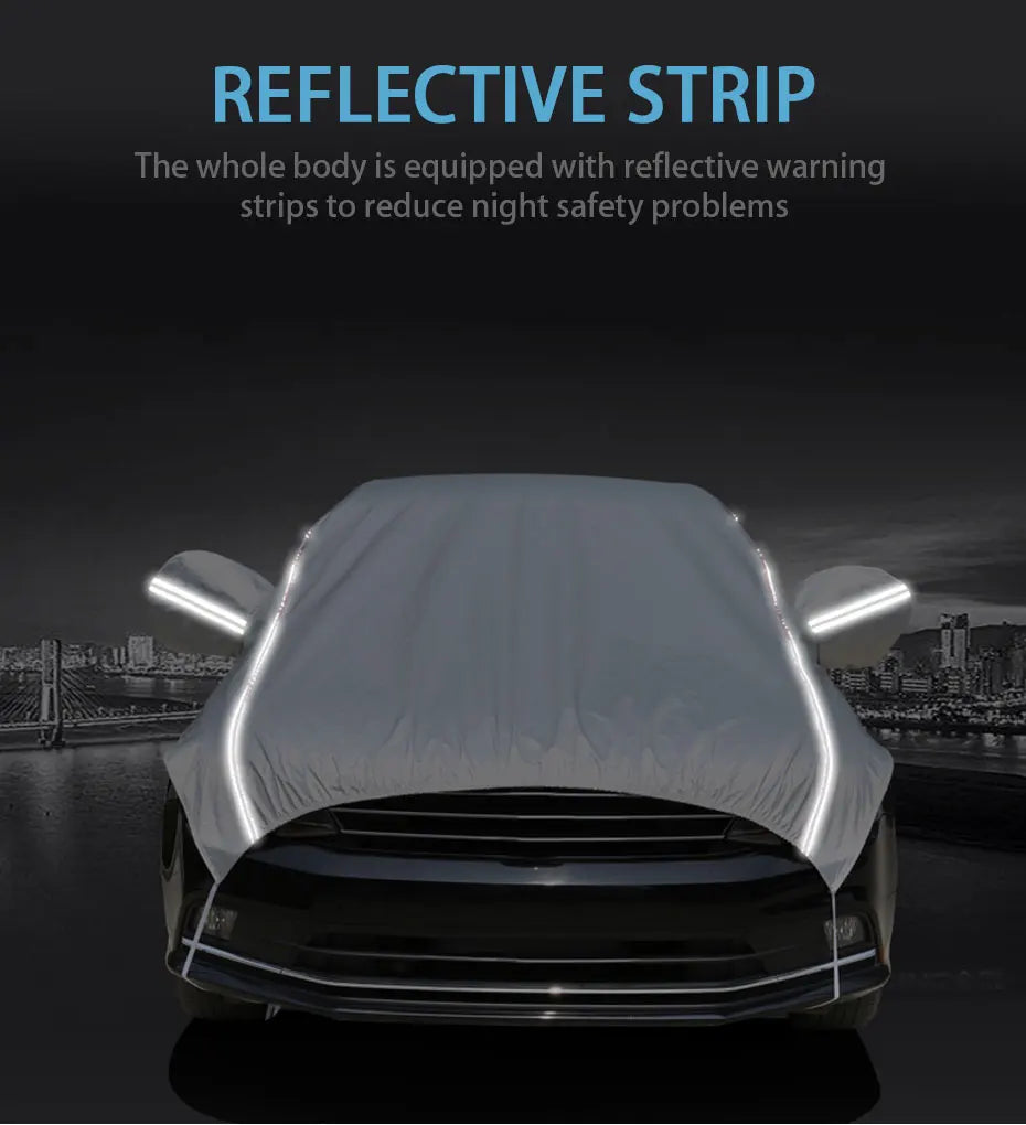 Universal Half Car Cover Waterproof Outdoor Oxford Car Cover Sun Rain UV Protection Dustproof Snowproof for SUV Sedan