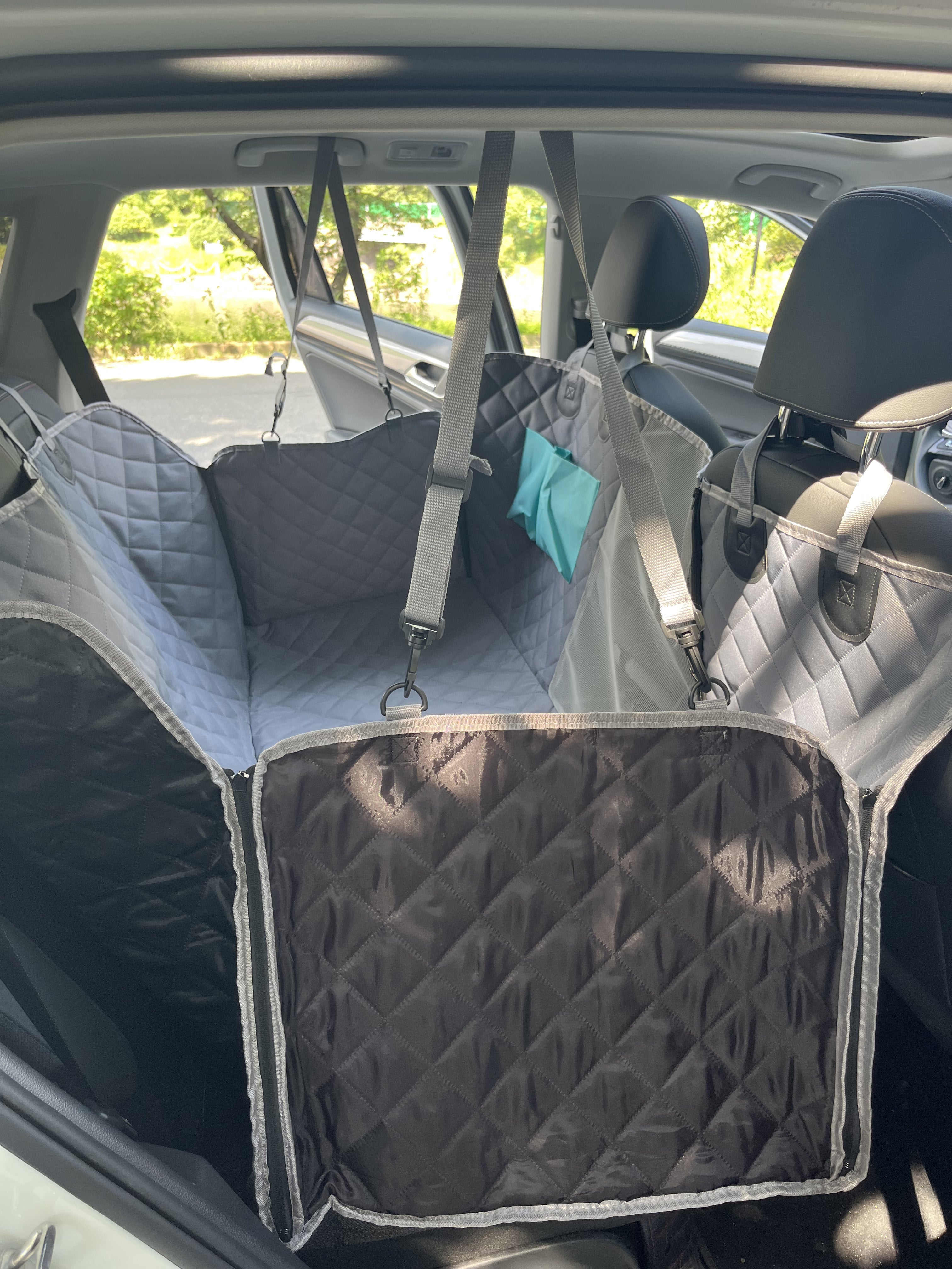 Waterproof Pet Car Mat Protector Hammock with Mesh Window and Pockets