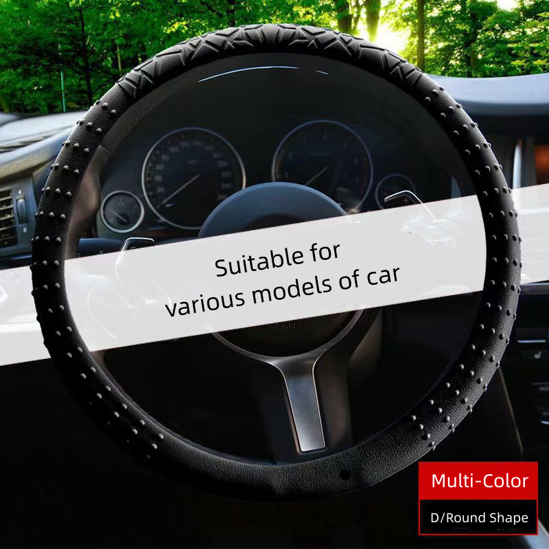 Custom Logo 13-16 Inch Round D Shape Universal Anti-Slip Silicone Colorful Sport Car Steering Wheel Cover