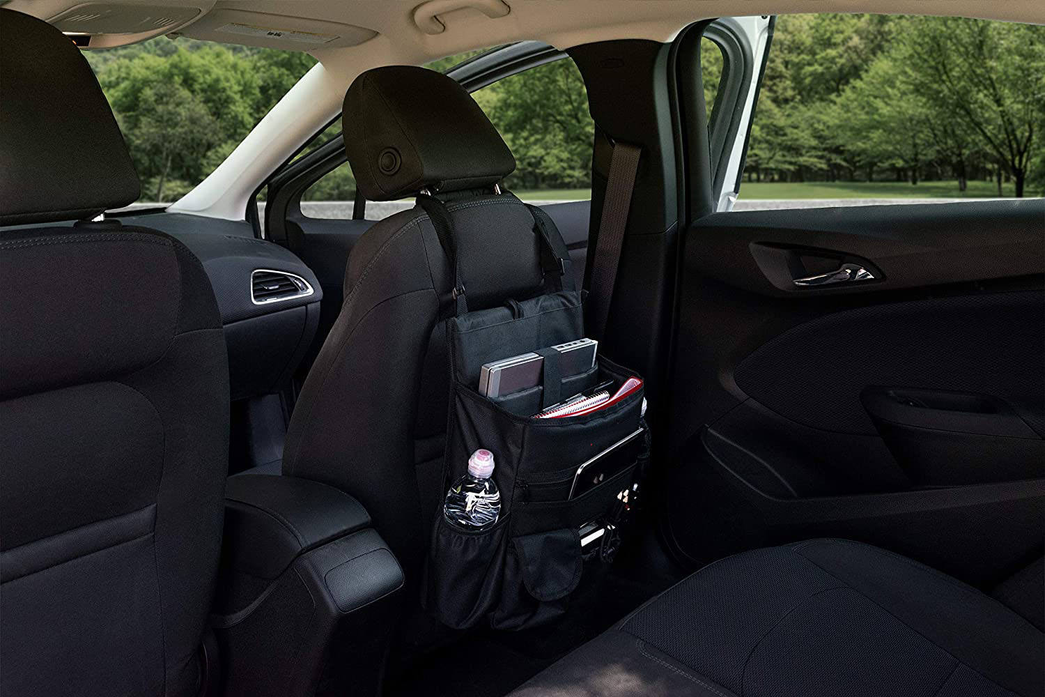 Car Front Seat Organizer with Dedicated Tablet and Laptop Storage, Custom Fit For Your Cars, Car Accessories - Delicate Leather