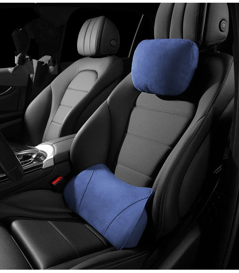 Fashionable Comfort Car Cushions: Alleviate Lower Back Pain with Waist Cushions and Backrest Pillows for Posture Correction - Delicate Leather