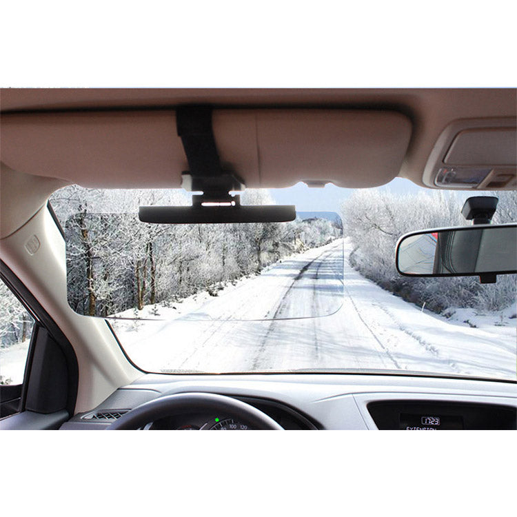 Standard Anti-Glare Adjustable Car Sunshade Sun Visor for Day or Night Driving - Delicate Leather