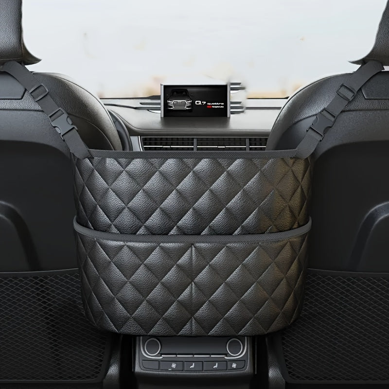 Multifunction Car Seat Back Storage Bag - Car Seats Back Pouch Pocket for Handbag - Delicate Leather