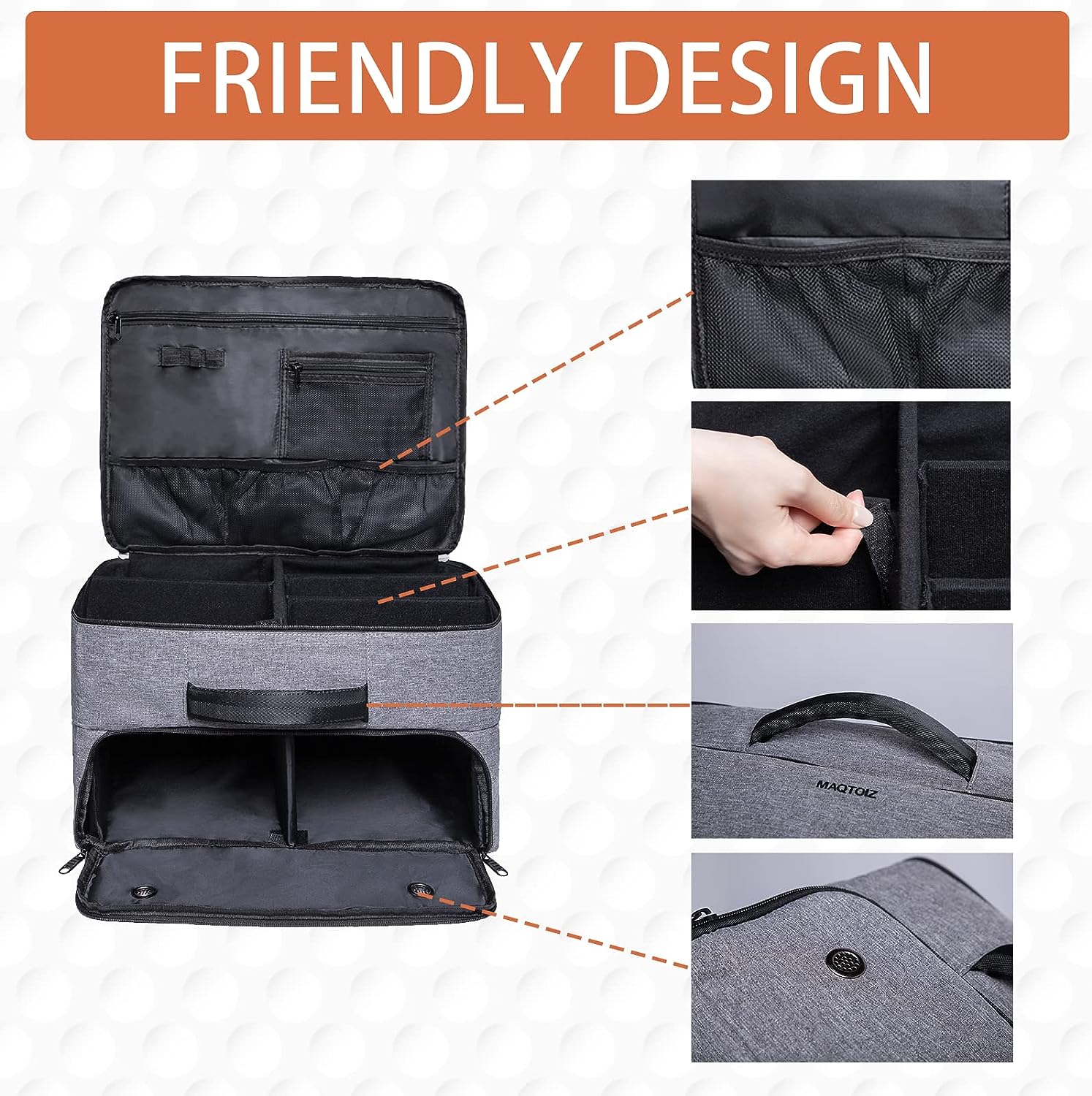 Large Storage Space Adjustable Double Layer Car Golf Trunk Organizer Bag - Delicate Leather