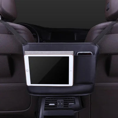 Leather Car Seat Handbag Holder - Large Capacity Storage Bag - Delicate Leather