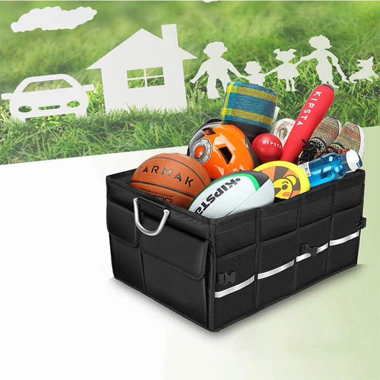 Waterproof Oxford Car Accessories Trunk Organizer: Versatile Foldable Car Travel Storage Bag - Delicate Leather