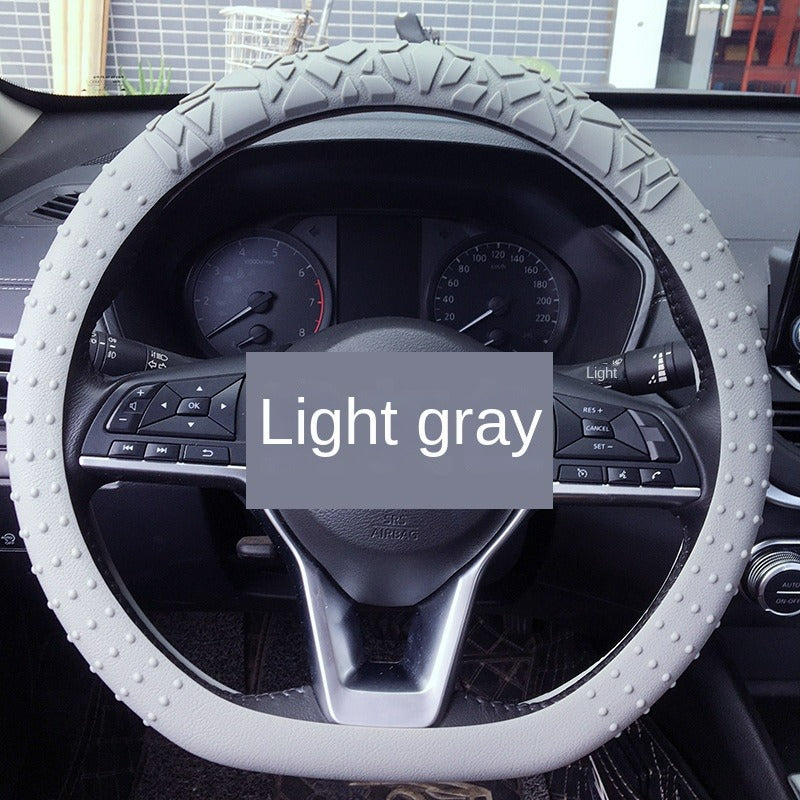 Custom Logo 13-16 Inch Round D Shape Universal Anti-Slip Silicone Colorful Sport Car Steering Wheel Cover