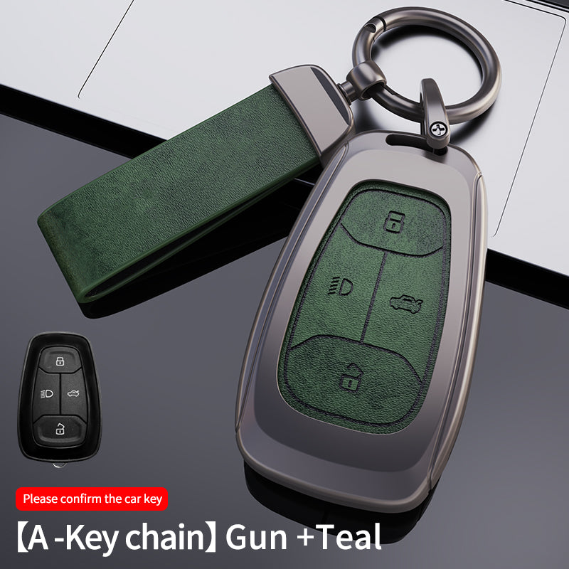 Leather Car Key Case - Protective Key Cover for Auto Accessories - Delicate Leather