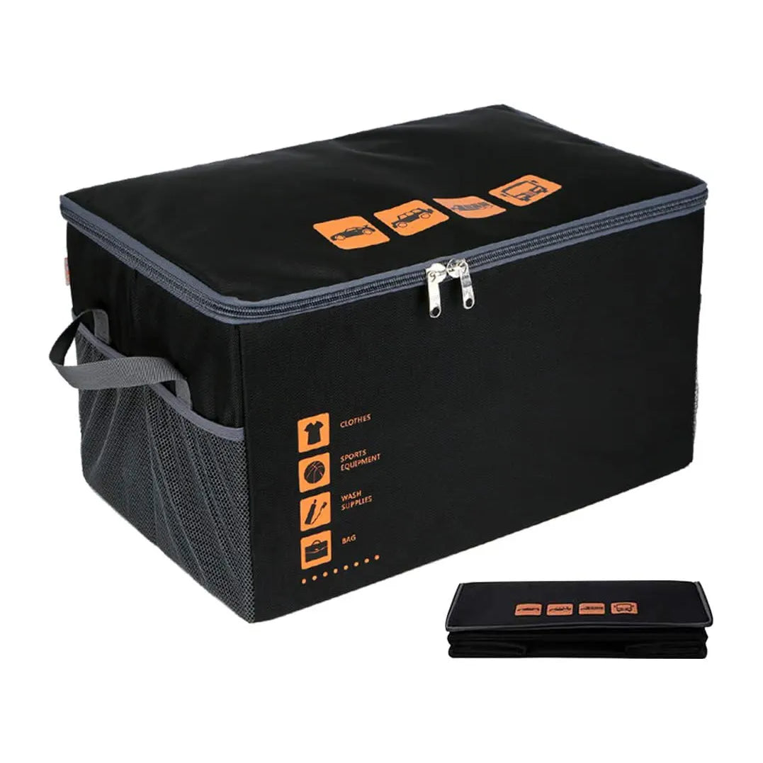 Versatile Foldable Cargo Storage Boot Bag Box - The Ultimate Collapsible Car Trunk Organizer - Delicate Leather