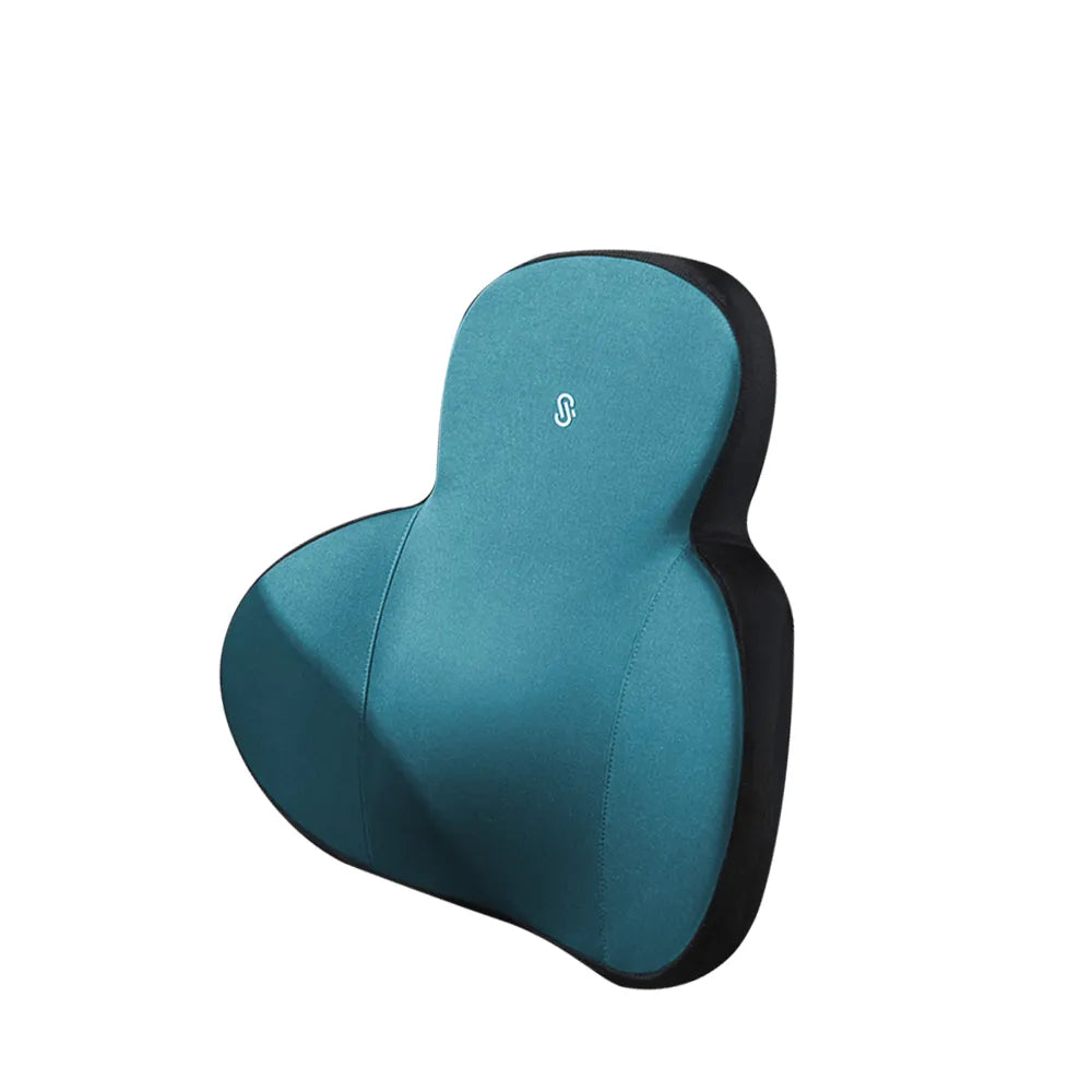 Car Headrest Back Brace Massager and Ergonomic Lumbar Support Pillow - Delicate Leather