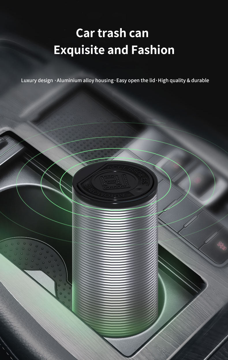 Car Storage Box - Portable Drive Bin Wastebasket Multi-function Car Garbage Bin, Car Accessories - Delicate Leather