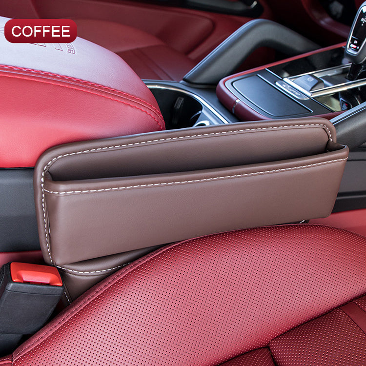 Car Seat Gap Filler Organizer, Custom For All Cars, Car Back Seat Cushion Organizer - Car Seat Gap Filler and Storage Box, Automotive Car Seat Gap Filler Organizer - Delicate Leather