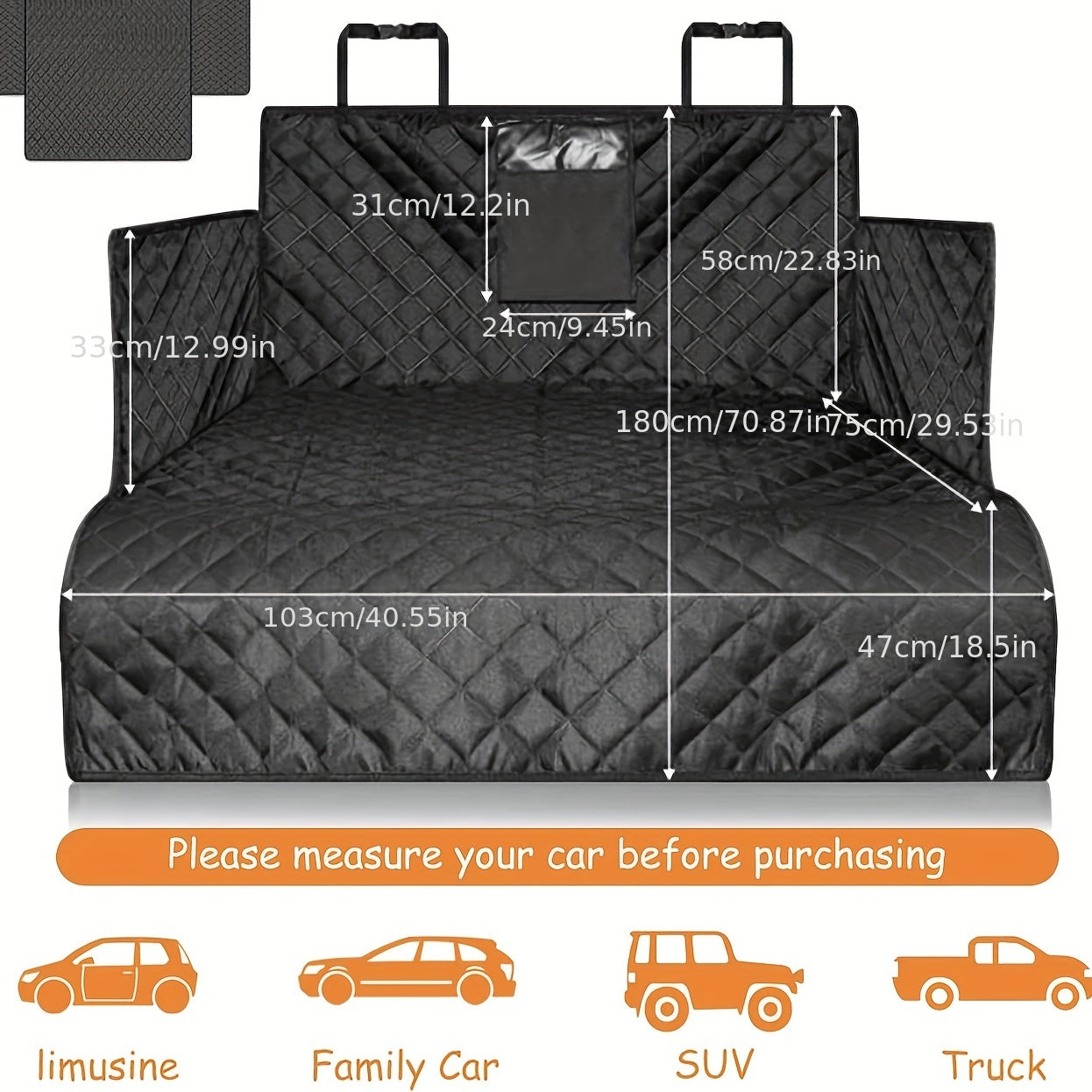 Hot Luxury Universal Size Rear Dog Cushion SUV Car Trunk Cargo Boot Protector