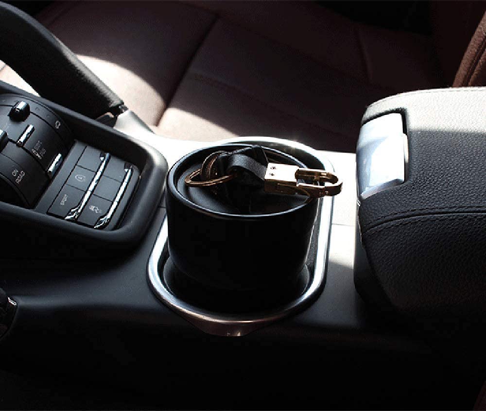 Car Trash Can with Lid Mini Auto Garbage Can - 2 Pack - Delicate Leather