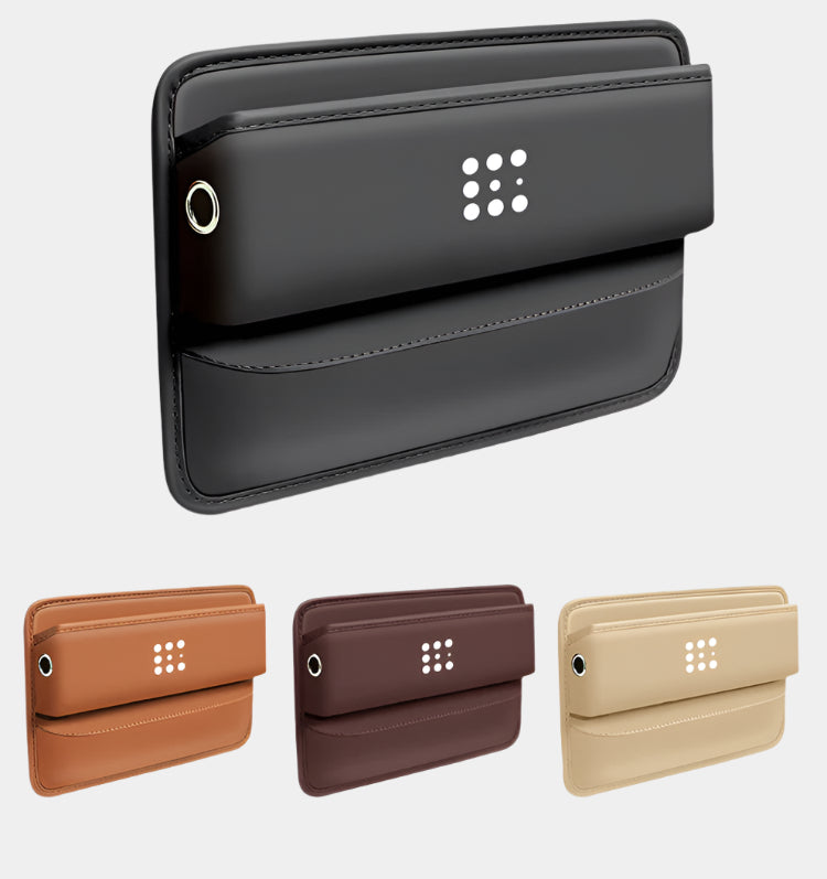 Delicate Leather Car Seat Gap Filler Organizer, Custom Fir For Your Cars, PU Leather Car Organizer Bag - Back Seat Organizer & Side Gap Filler with Storage Box - Delicate Leather