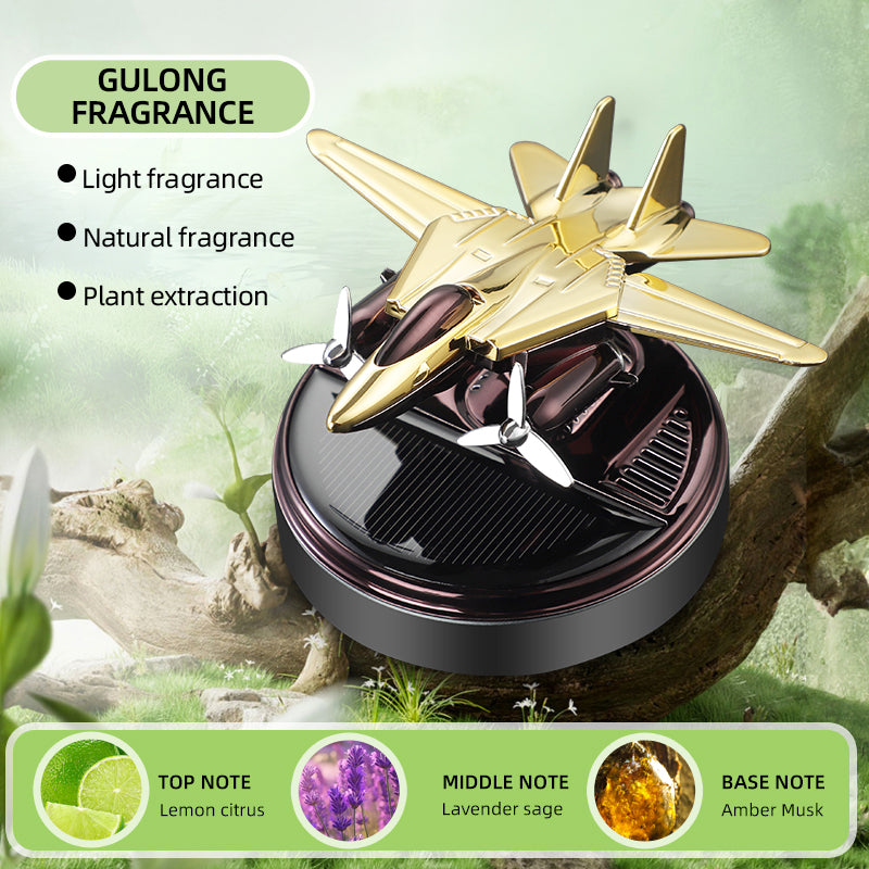 Car Accessories 2024: Solar Air Freshener - Air Freshener Plane Helicopter Aromatherapy - Delicate Leather