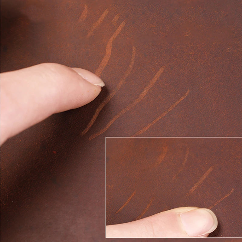 2mm Dark Orange Natural Cow Skin Leather - Crazy Horse Leather