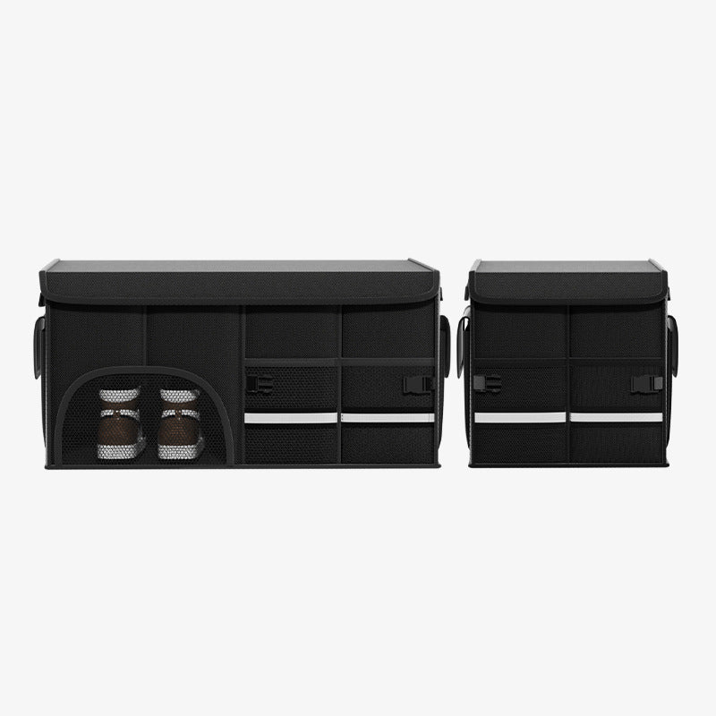 Car Glove Box Organizer Bag - Foldable Car Storage Box Trunk and Seat Organizer - Delicate Leather
