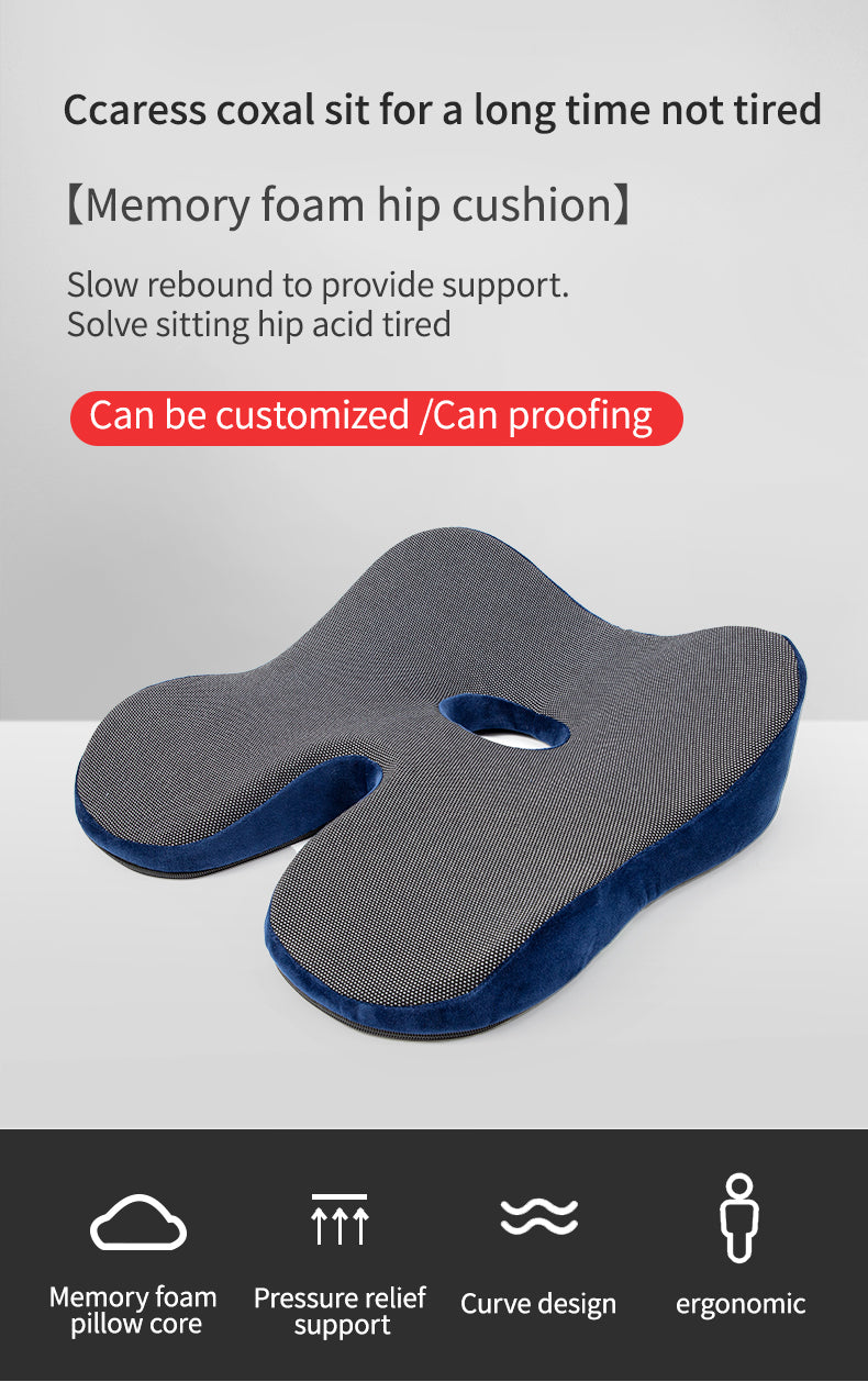High-Quality Foam Seat Cushion - Coccyx Orthopedic Memory Foam Cushion for Office Chair - Delicate Leather