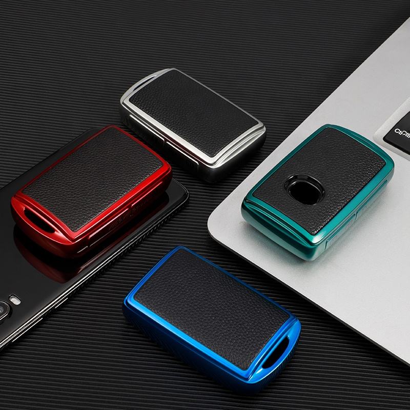Leather Style TPU Car Key Case - Car Key Shell Cover - Delicate Leather