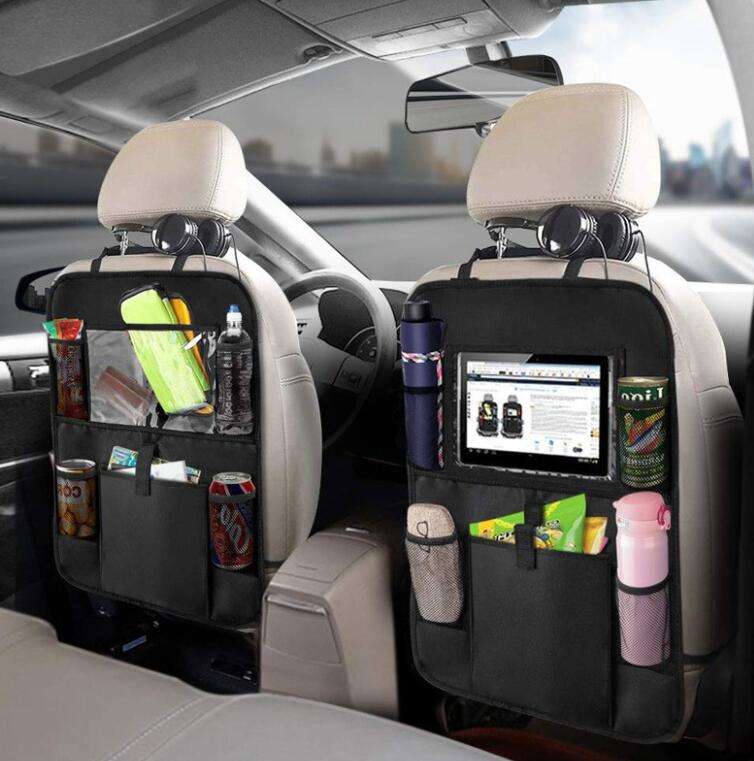 Backseat Car Organizer and Stroller Organizer 2-Pack - Wet Case and Tissue Holder, Custom Fit For Your Cars - Delicate Leather