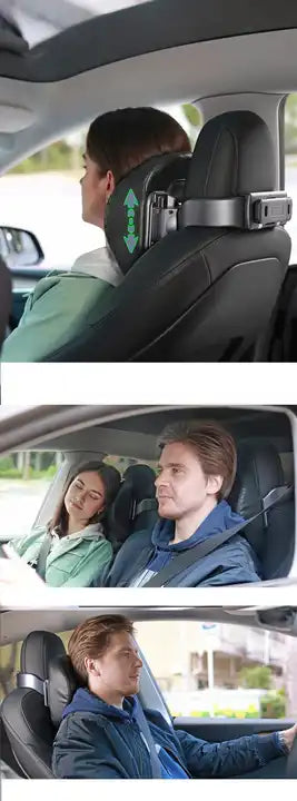 Elevate Your Comfort with the Upgraded Leather Car Neck Pillow: Universal Fit Neck Support Cushion for Cars - Delicate Leather