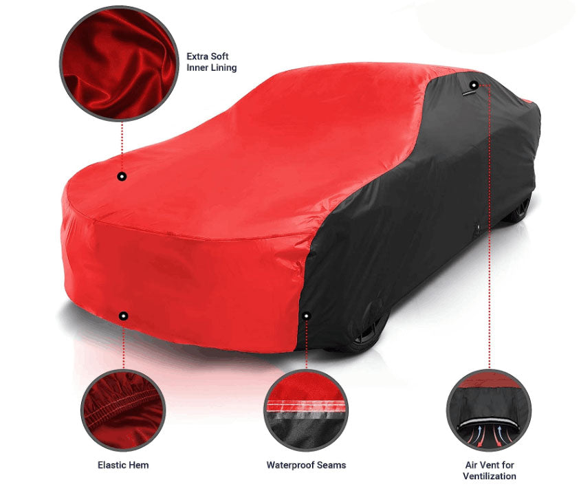 Outdoor Full Car Cover - Waterproof, Dustproof, Windproof, UV Protective Cover - Delicate Leather