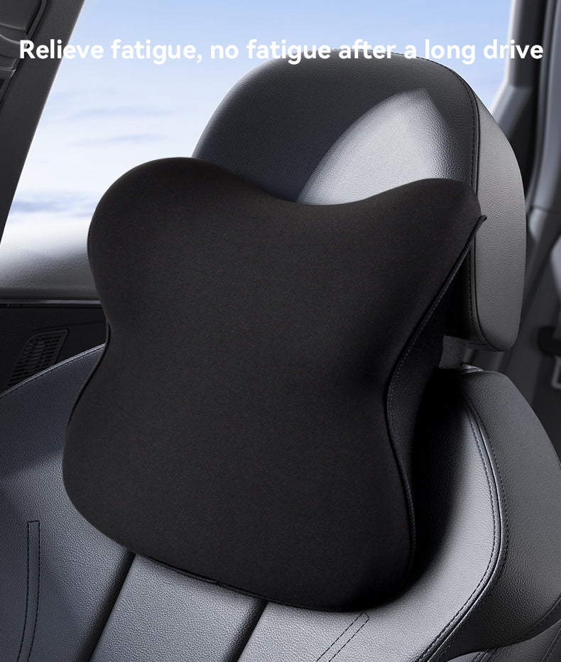 Comfortable Polyester Cotton Car Neck Pillow - Memory Foam Car Headrest Pillow - Delicate Leather