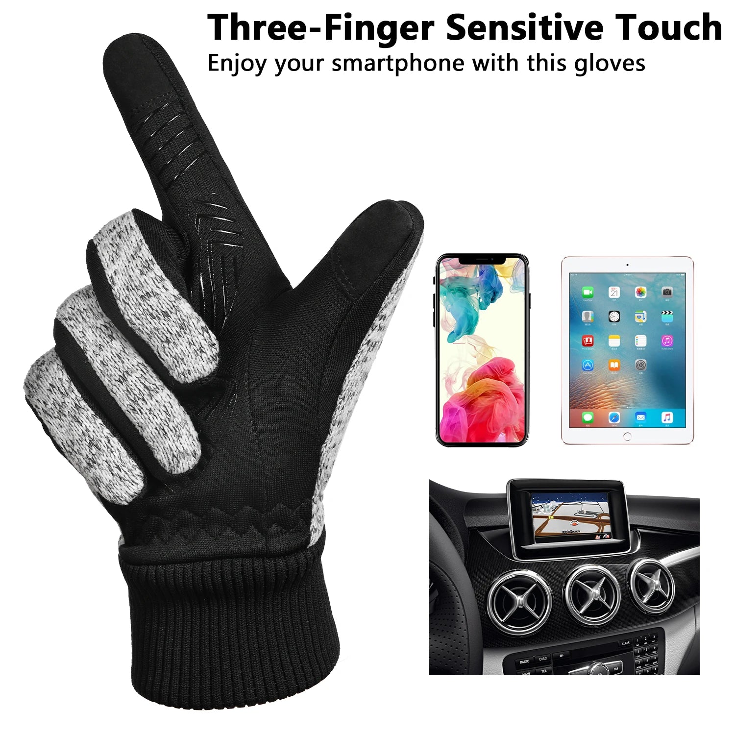 -10℃ Winter Gloves 3M Thinsulate Warm Thermal Touchscreen Bike Gloves