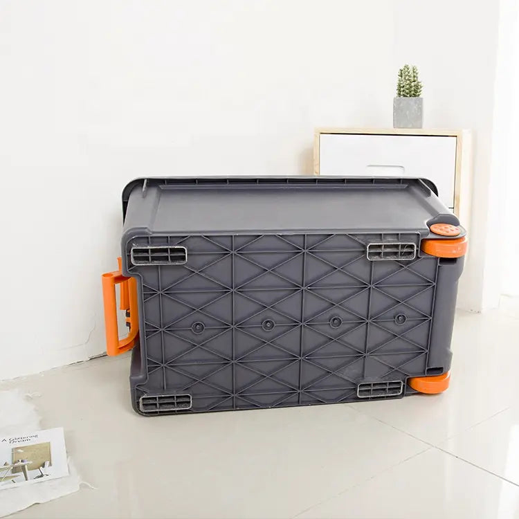 New Hot Product: 85L Plastic PP Storage Box with Wheels and Convenient Handle - Ideal Trunk Organizer - Delicate Leather