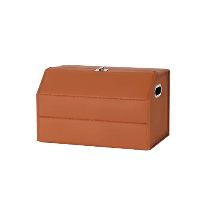 Big Trunk Organizer, Cargo Organizer SUV Trunk Storage Waterproof Collapsible Durable Multi Compartments KO12994 - Delicate Leather