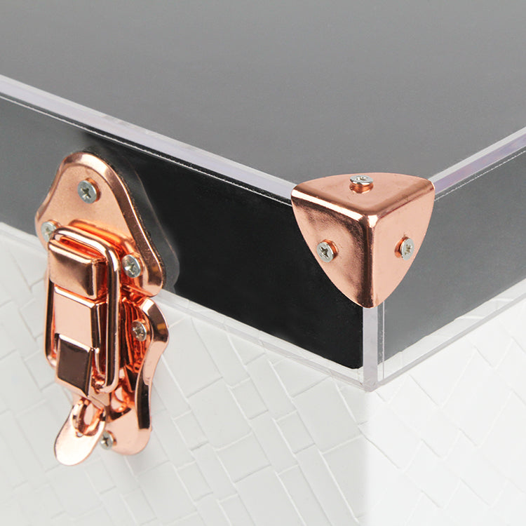 Premium White Leather Storage Box with Transparent Acrylic Cover for Stylish and Practical Interior Solutions - Delicate Leather